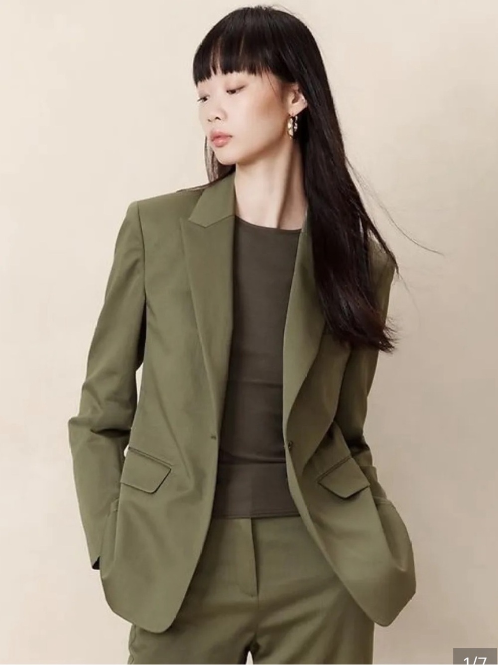 Banana Republic Olive Green Long and Lean Suit Size 2 & Sloan Pants Size 0